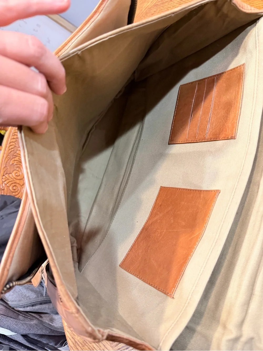 Frye Leather Briefcase in Light Tan *Project*